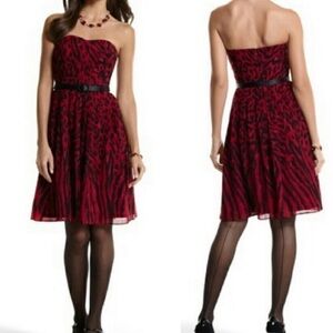 WHBM Animal Print Spaghetti Strap Fit & Flare Dress Size 4